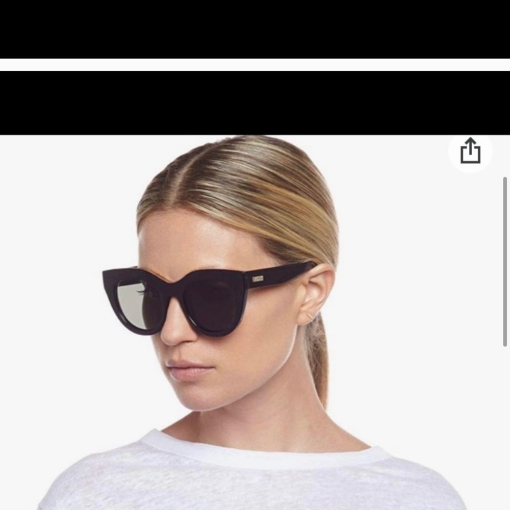 Le Specs Air Heart Sunglasses Black NEW